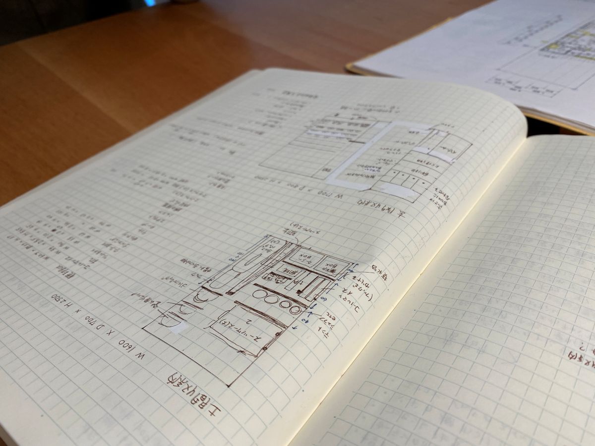 土間収納の実物とまったく同じ当時の計画